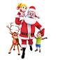 圣诞 圣诞节 圣诞礼物 圣诞老人 圣诞礼物 圣诞元素 圣诞素材 圣诞礼品 麋鹿 鹿 小孩 圣诞老人和小孩