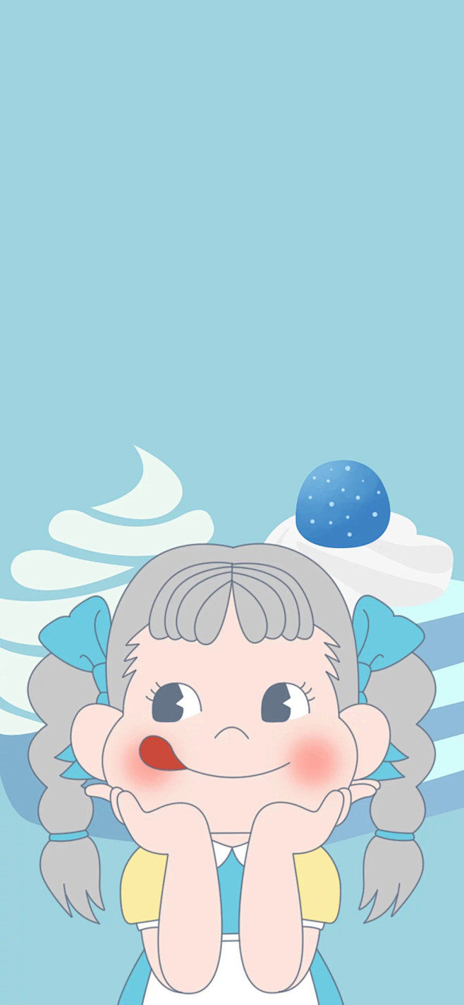 不二家_甜妞_蓝色_卡通_女孩