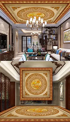 高档奢华高清浮雕天花吊顶图案