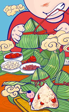 中国风手绘中国传统节日插画及印章 - 老胡 - 原创作品 - 视觉中国(shijueME)