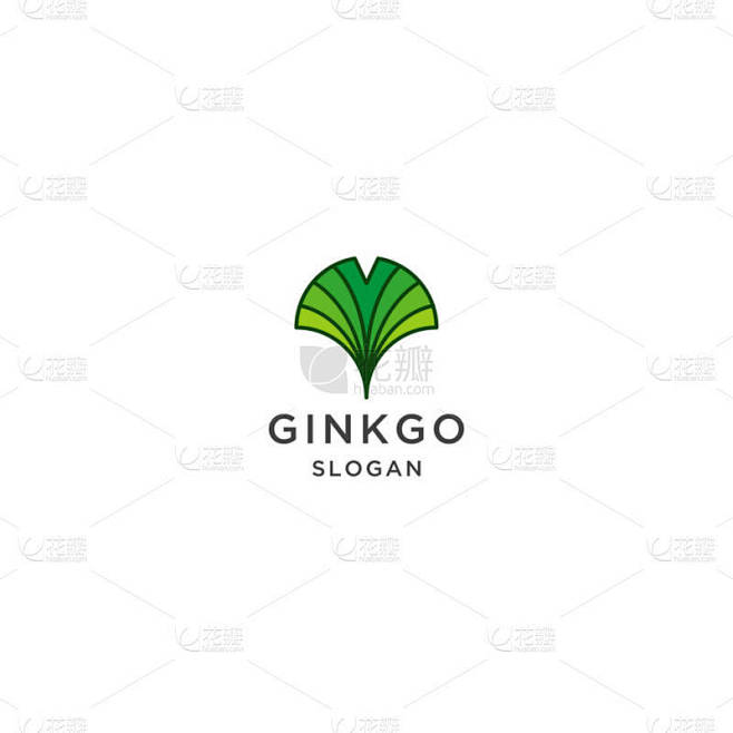银杏叶图标设计模板矢量