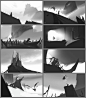 Composition sketches, Kevin Moran : Here are sketches where i explore story and composition ideas