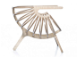 【marco sousa santos：壳椅】
来自branca-lisboa的里斯本设计师marco sousa santos最近完成了新设计“壳”，这是一个用胶合板制作的扶手椅。设计师将木条弯曲排列，组成了一个茧形的座椅，然后用三根有机形态的椅腿来支撑。使用者可以自由选择喜欢的坐垫，放在木肋座椅框架上，为自己设计一个定制的专属座椅。这些形态有机的wisa桦木胶合板经过激光切割之后，由葡萄牙老工匠mr. castro亲手组装制作。这个设计将自然与技术，现代与传统手工技艺结合一身