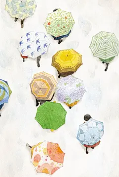 下雨的季节来来去去有趣清新平铺图案插画壁纸高清素材 素材 设计图片 免费下载 页面网页 平面电商 创意素材
