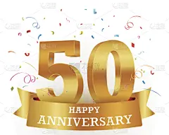 数字50,周年纪念,绘画插图,五彩纸屑,多色的,黄金,50到54岁,数字10,贺卡,符号