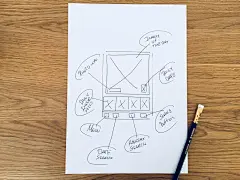 The App project continues the final sketch in the wireframe process (open to tweaks). This is the layout we will be moving ahead with.
Top half of the App screen is dedicated to the main viewing window, this will show the most popular images (most likes/h