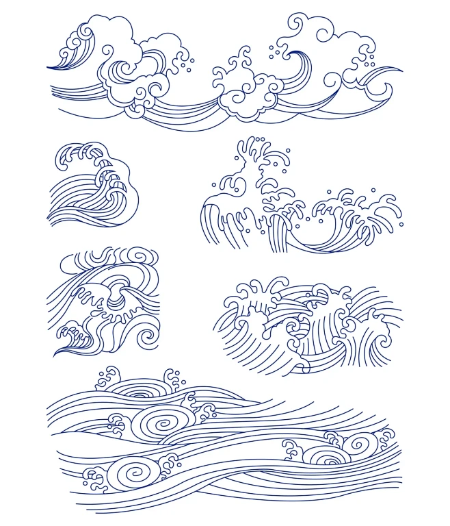 传统图案纹样-水纹(三)