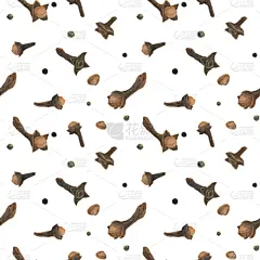 丁香,四方连续纹样,白色,干燥食品,蔬菜,素食,热,暗色,配方,香料