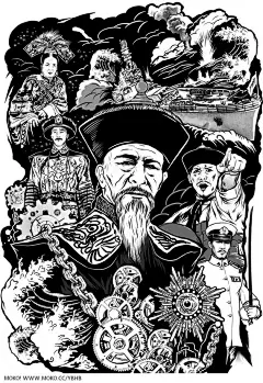 海大BXH作品《蒸汽朋克中国风，甲午战争题材轻科幻小说 插画一组》