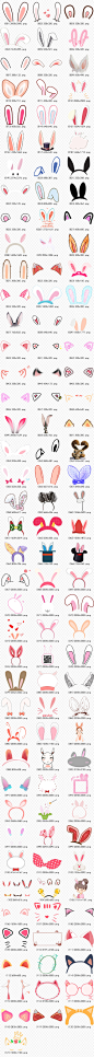 121款卡通可爱兔子耳朵猫耳朵动物耳朵图片海报PNG免扣素材