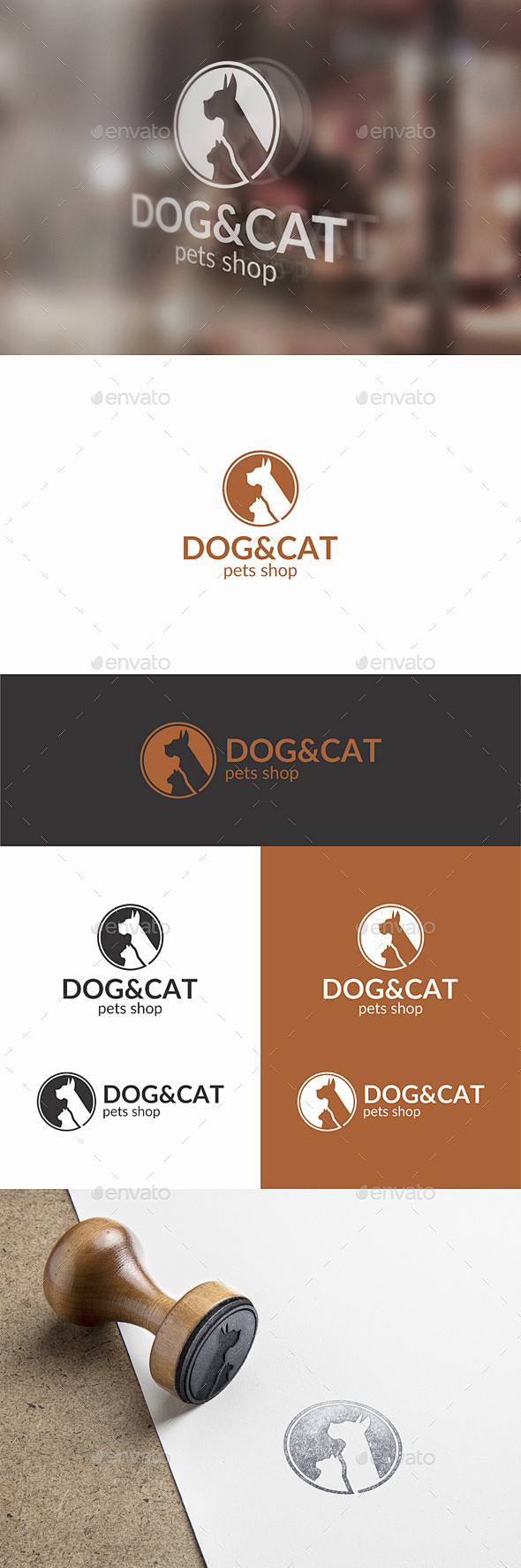 宠物标志——狗和猫的标志模板——动物标志...