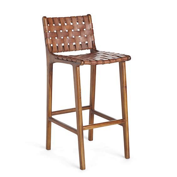 Woven Leather Stool