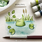 颜色清新，水彩中的动物小可爱们。 
ins：inky.diary ​​​​