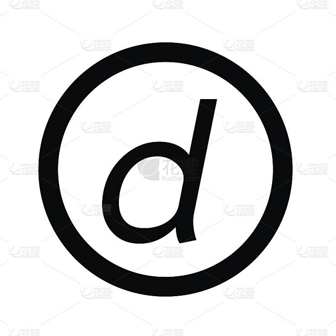 基本字体字母d图标插图设计