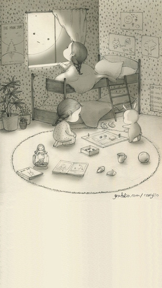 【插画家Coniglio小胖妮儿和兔子的...