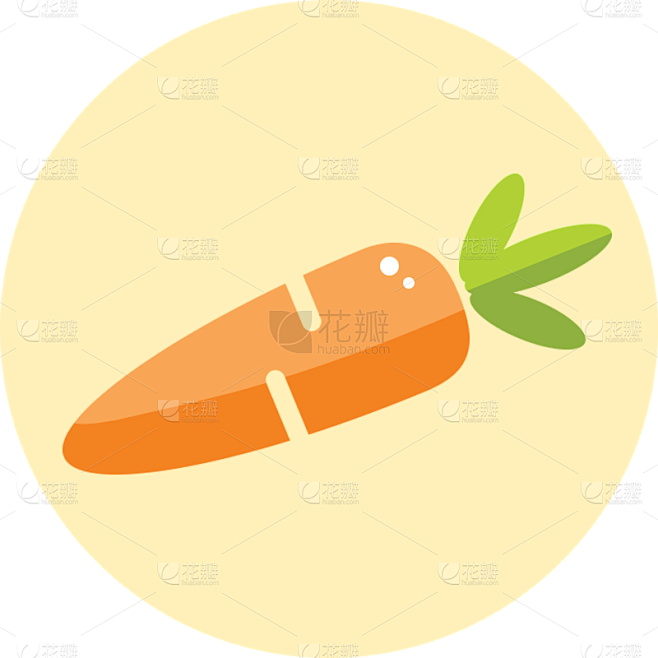 扁平风拟物风食物icon-胡萝卜