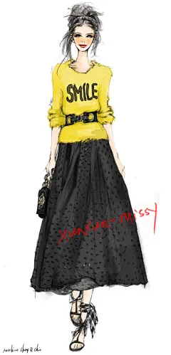 街拍插画、街拍 插画 服饰 时尚、手绘、时装、欧美、街拍、女人、阿怷、时装手稿专辑、潮人 潮拍 潮画、FASHION