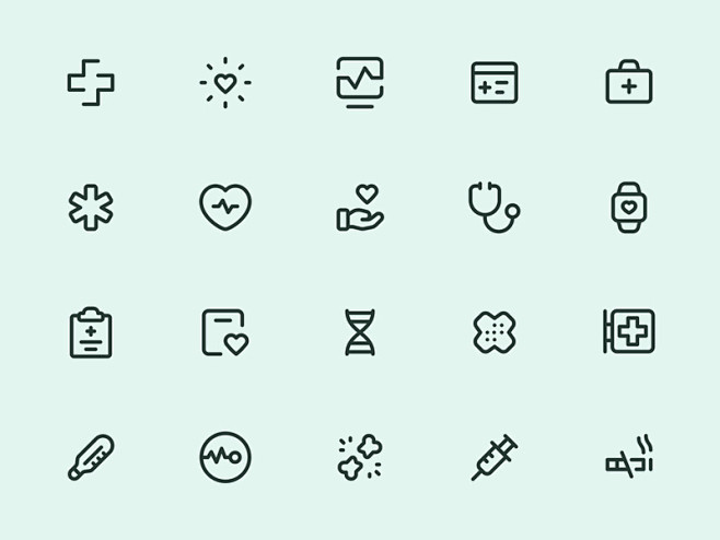 Myicons-健康，医学线图标myic...