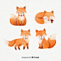 手绘卡通可爱狐狸儿童童话海报装饰印花平面UI插画矢量AI设计素材