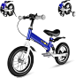 BIKEBOY 平衡自行车 2 合 1,儿童平衡自行车和儿童自行车的双重使用,12 14 英寸适合 1-6 岁的儿童,带减震器、挡泥板、踏板、辅助轮