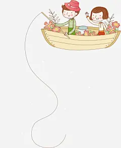 卡通人物小女孩_新图网 https://ixintu.com 卡通人物 小女孩 女孩 人物 卡通 少女 插画 彩绘 钓鱼 船