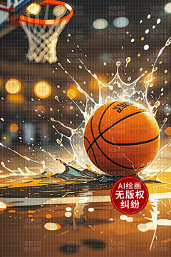 AI版权图库采集到【原创】AI体育 篮球