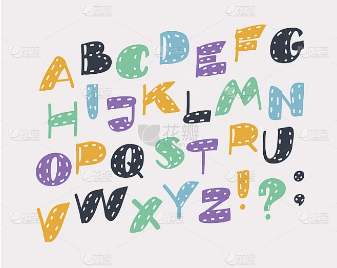 字母表字母倾斜的字母符号。素材-花瓣网
