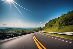 沿途风景蓝天白云高速公路摄影图