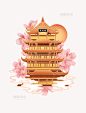 国潮武汉黄鹤楼春暖花开旅游地标