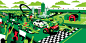 Mountain Dew / DEWnited States Label Designs : Illustrated label packaging designs for Mountain Dew - 50, states, USA,  graphic design, label design, illustration, illustrator, west virginia, indiana, illinois, nebraska, chicago, indianapolis, nature, wil
