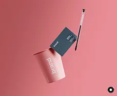 Cup &amp; Business Card Branding Mockup⎪纸杯名片圆珠笔