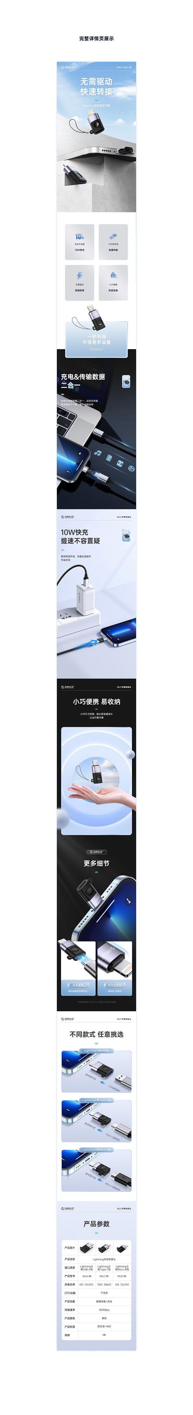 详情设计x2 硬盘柜苹果转接器3C详情页...