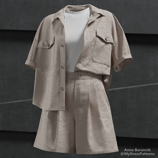 Linen Costume 3D Clo...