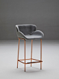 DRY | Barstool By Jose Martinez Medina : Download the catalogue and request prices of Dry | barstool By jose martinez medina, upholstered barstool with back, blacktone Collection
