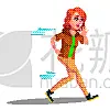 恐惧,分离着色,背面视角,少女,插画,可爱的,白色,紧迫,人,跑