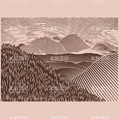 手绘麦田稻田  - 源文件下载【酷图网】手绘插画,手绘版画,复古版画,线描,白描,单色画,水稻,稻田,麦田,景色,农家,农田,田野,郊外,山,远景,远山,农庄,希望的田野,农作物,叶子,水田,土地,粮食