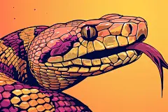 动物蛇年蛇年漫画风插画