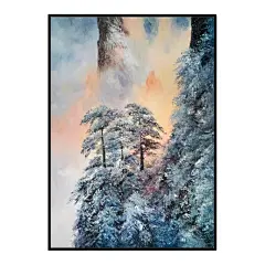 纯手绘油画大芬村新中式风景客厅装饰画现代简约玄关走廊过道壁画-淘宝网