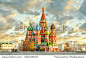 Moscow,Russia,Red square,view of St. Basil's Cathedral 正版图片在线交易平台 - 海洛创意（HelloRF） - 站酷旗下品牌 - Shutterstock中国独家合作伙伴