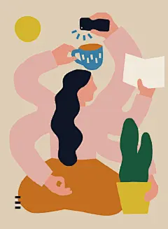 一组扁平风插画设计欣赏，很好看的配色

via：AnnaKövecses ​​​​