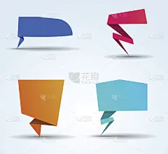 折纸信息图彩色横幅套