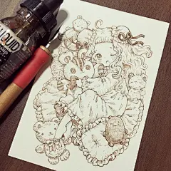 q版动漫人物手绘，简单又好画的黑白线稿素材，建议新手收藏！