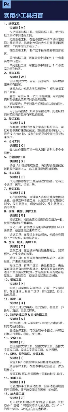 给大家分享一些超实用的Photoshop技巧方法，教你快速变身为“PS达人”。这些PS实用功能，使用方法及快捷键总结的非常详细，很值得收藏学习，转给需要的小伙伴们吧！