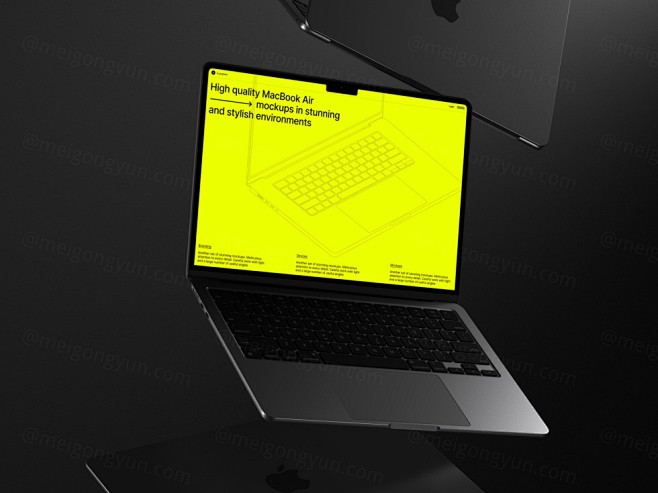 高质量苹果笔记本创意场景展示网页设计提案...