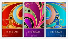 巧克力棒的豪华包装设计。复古矢量装饰模板。优雅,经典的元素。非常适合食品，饮料和其他包装类型。可用于