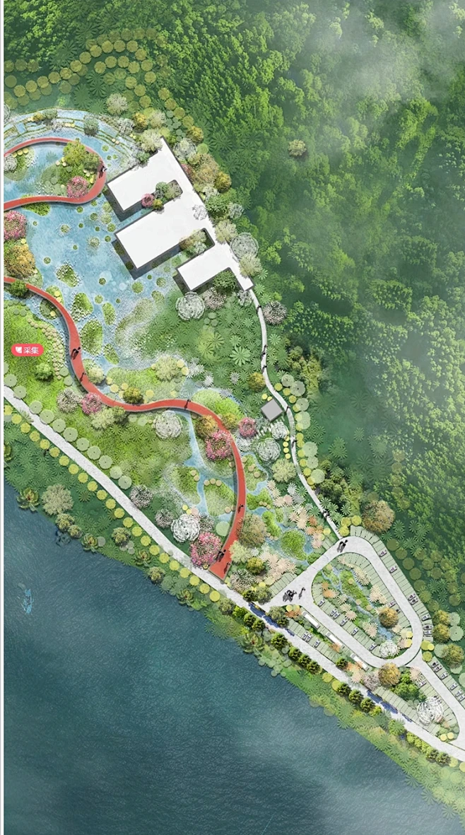 2023PS小清新公园彩平图psd素材生态湿地公园景观设计彩平PS素材-花瓣网
