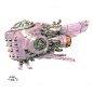 Cartooning  conceptart design hard-surface robot Vehicle whimsical