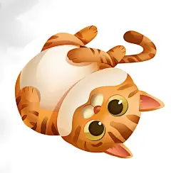 Q版可爱胖橘猫宠物猫狗元素插画