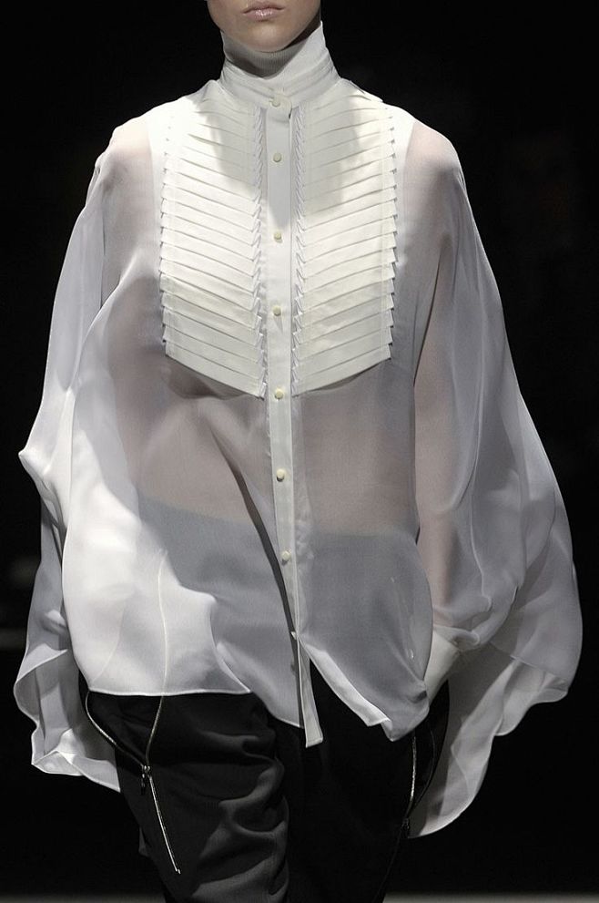 Sheer white blouse w...