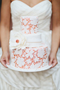 lace detail wedding cake